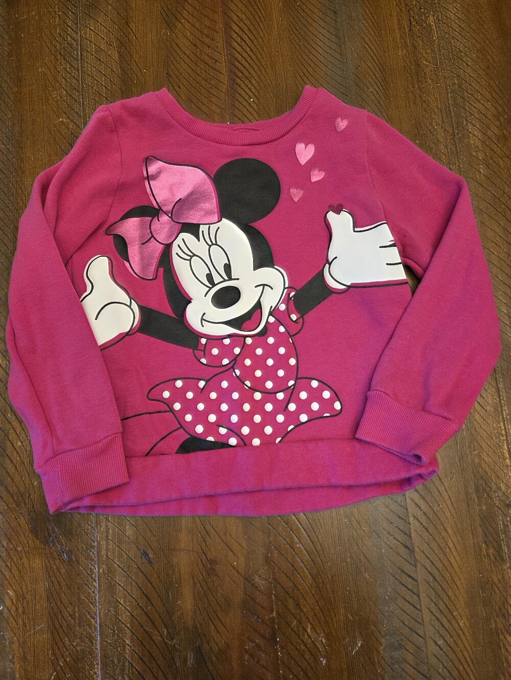 🎉5/$10 Disney Minnie Mouse Hot Pink Girls' Sweatshirt 5